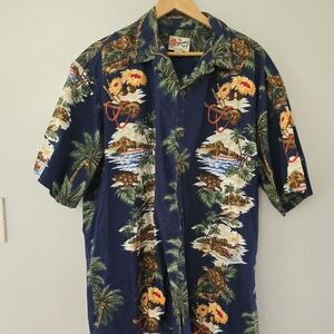 Hilo Hattie Hawaiian Original Shirt Floral Mens Shirt Beachy Casual| 2XL